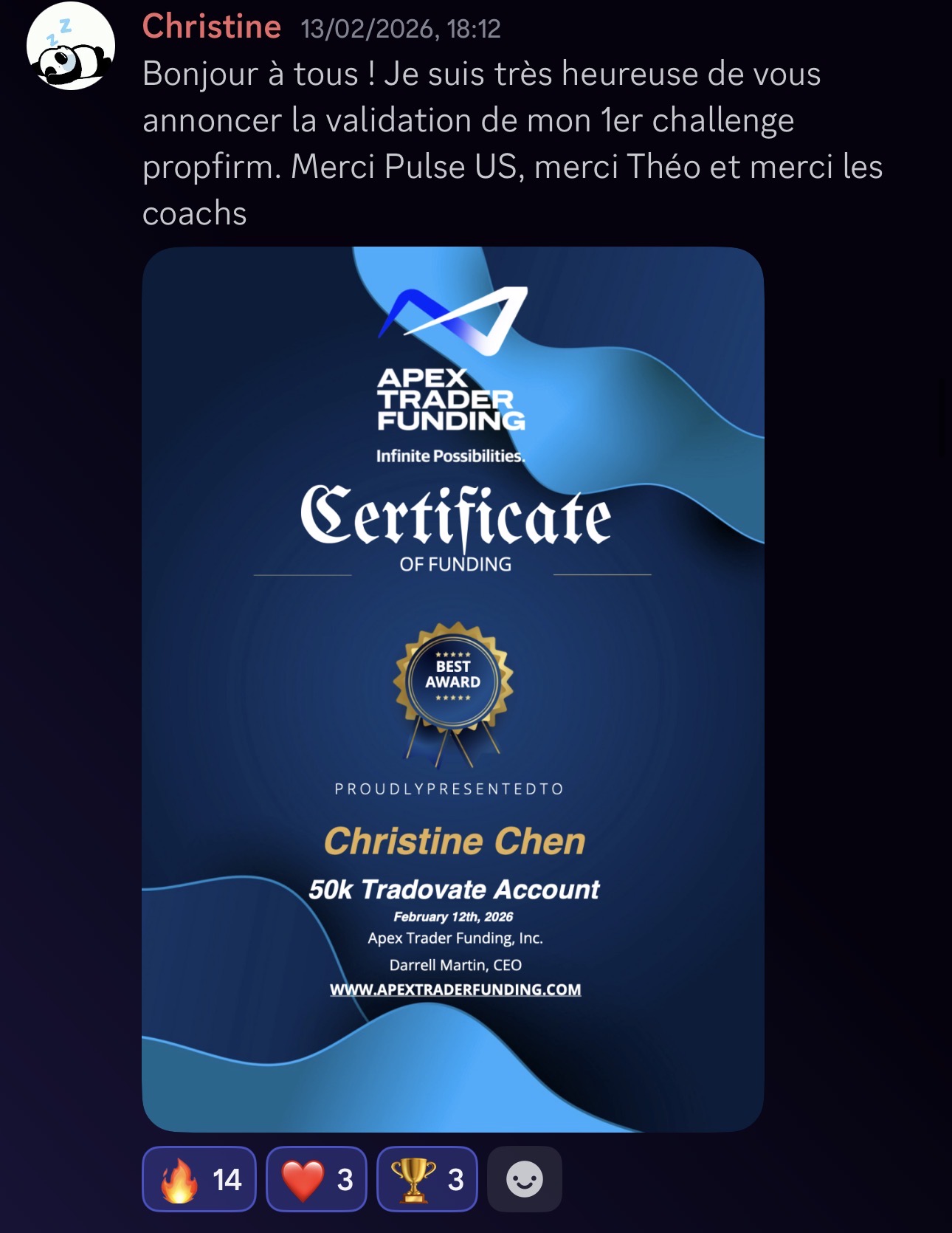 Christine — 1er challenge 50K validé chez Pulse-US