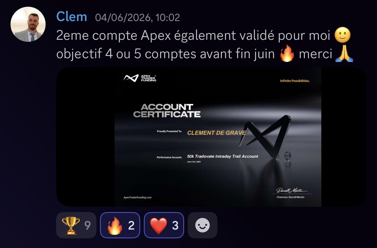 Clem — 2e compte Apex 50K validé chez Pulse-US