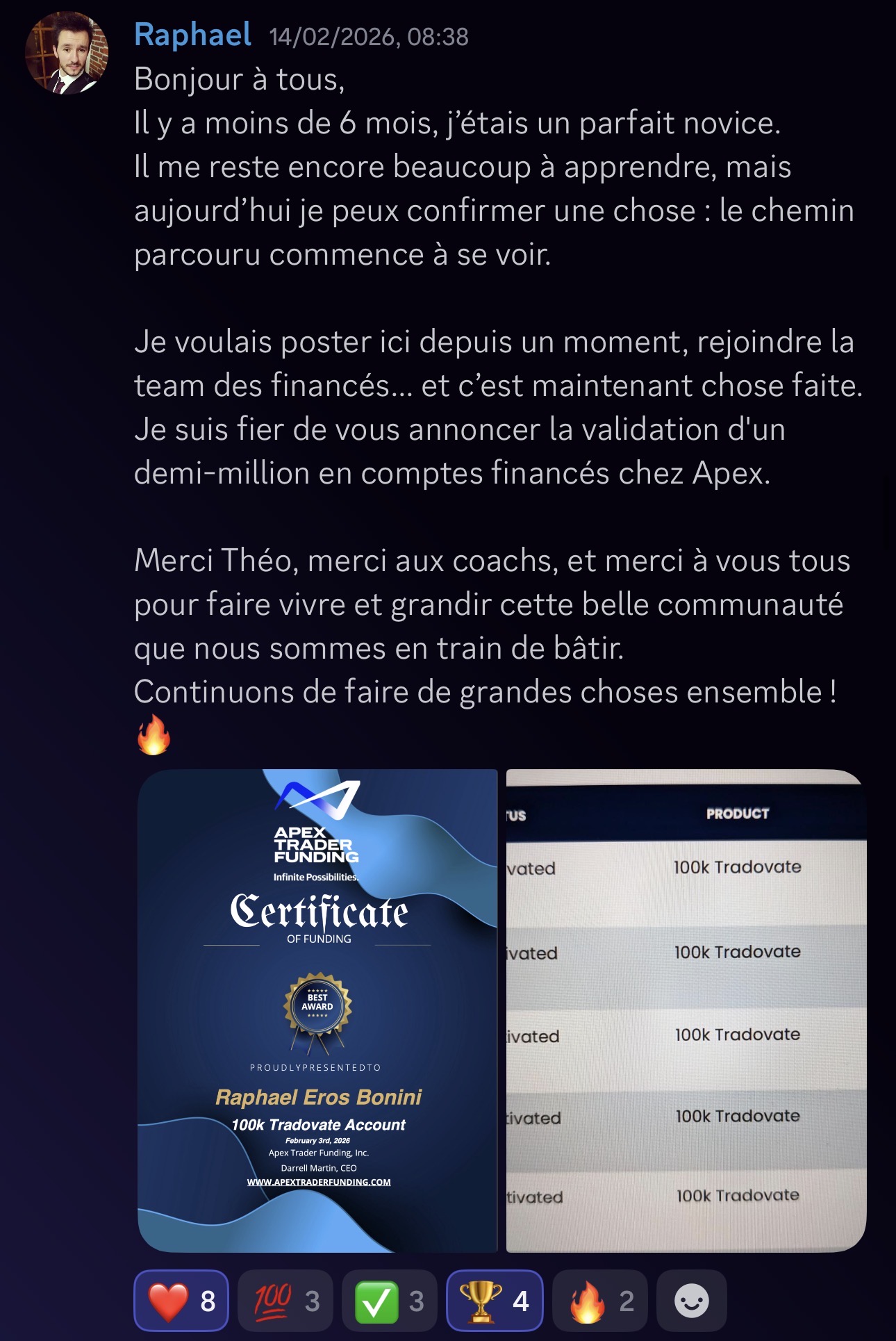Raphael — 500K$ Apex validé chez Pulse-US